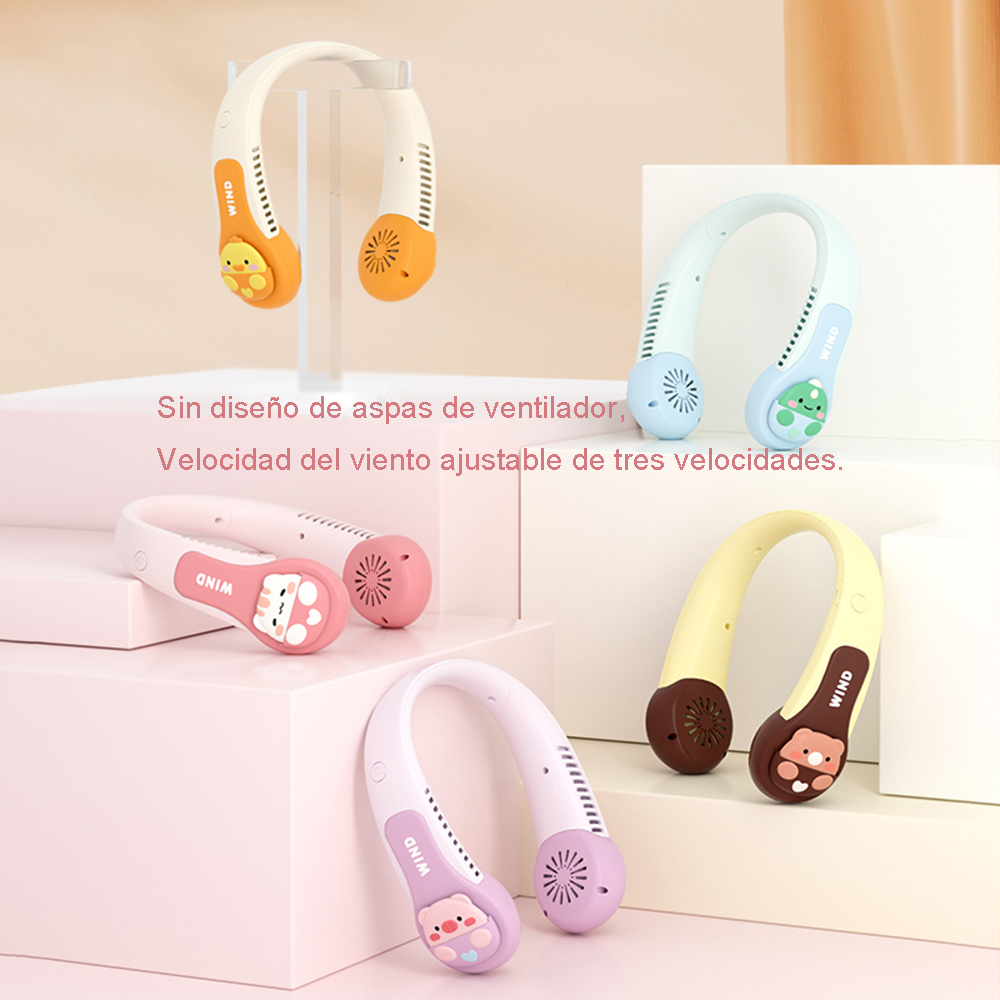 Ventilador De Cuello Portátil 3 Velocidades Recargable