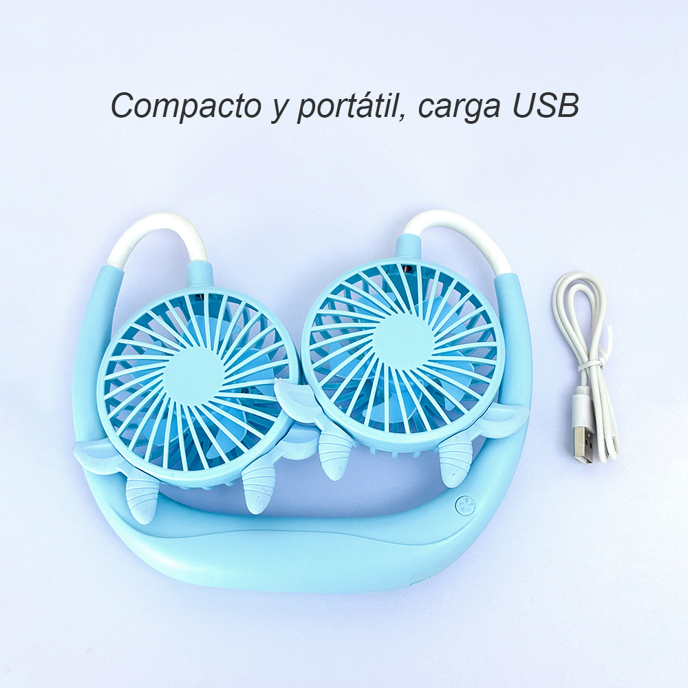 Ventilador De Cuello Para Colgar Portátil Recargable Usb