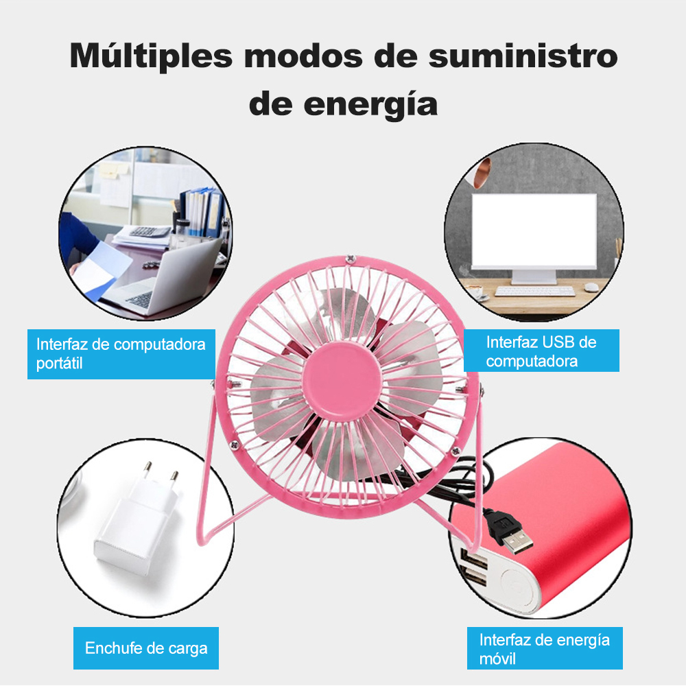 Ventilador Portatil De Mesa Escritorio Usb Metálico Oficina