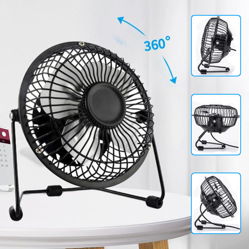 Ventilador Portatil De Mesa Escritorio Usb Metálico Oficina