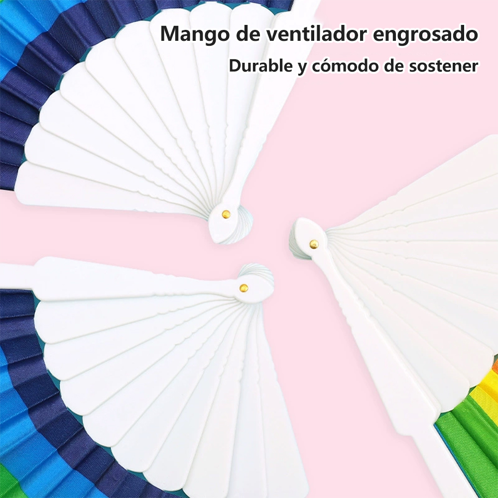 12 Piezas Ventilador de mano arcoíris Plegable Recuerdos de fiesta con temática de arcoíris