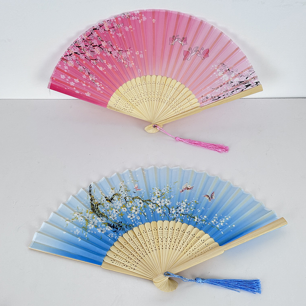 10 Piezas Ventilador plegable portátil Abanico de mano con estampado floral Señora de verano sosteniendo un abanico