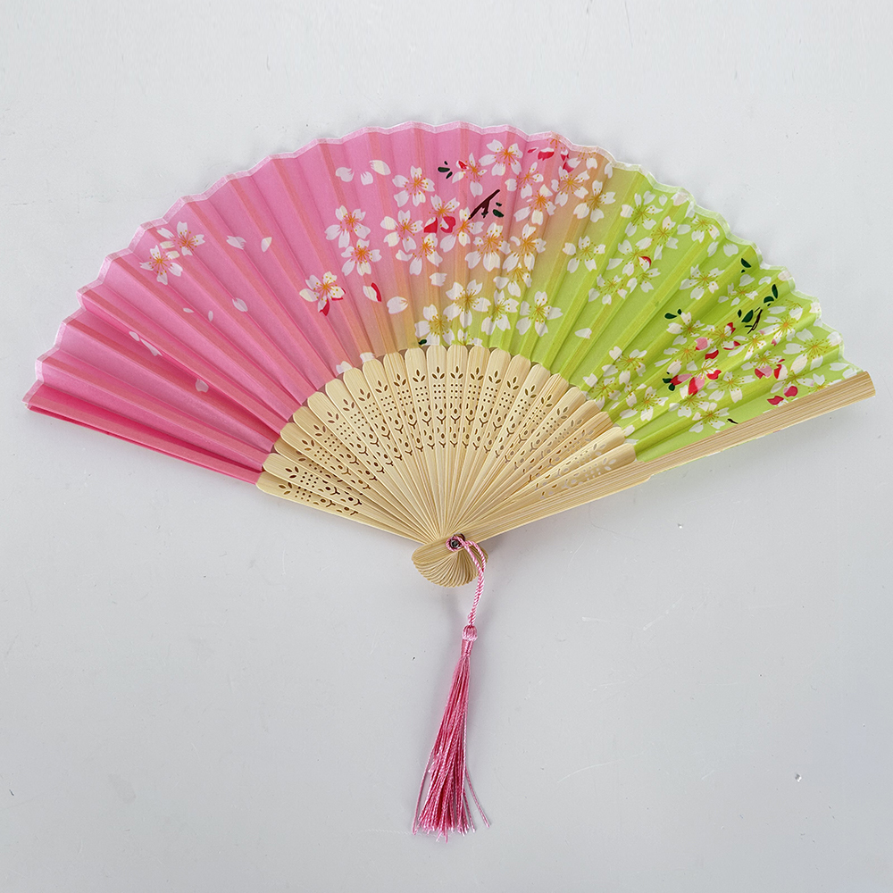 10 Piezas Ventilador plegable portátil Abanico de mano con estampado floral Señora de verano sosteniendo un abanico