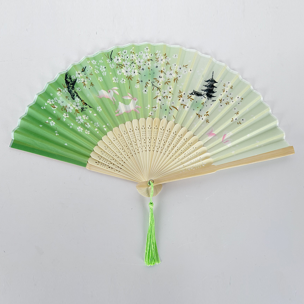 10 Piezas Ventilador plegable portátil Abanico de mano con estampado floral Señora de verano sosteniendo un abanico