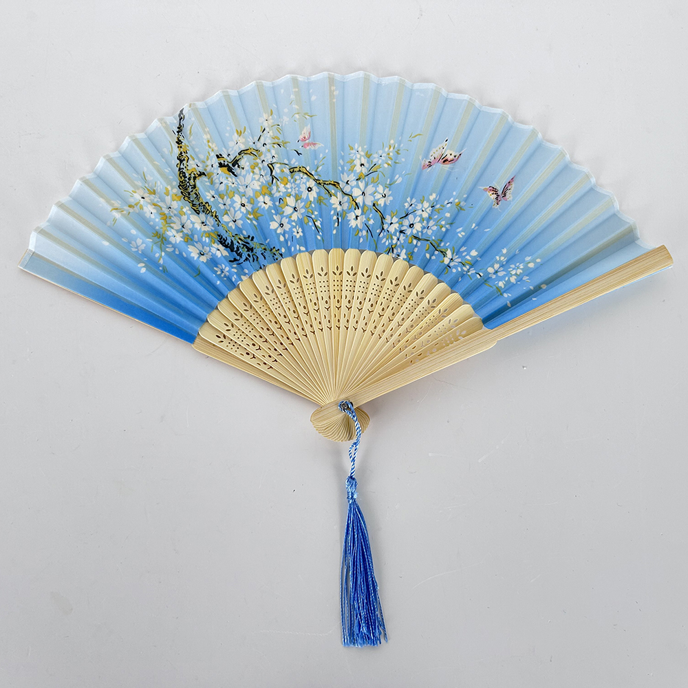 10 Piezas Ventilador plegable portátil Abanico de mano con estampado floral Señora de verano sosteniendo un abanico