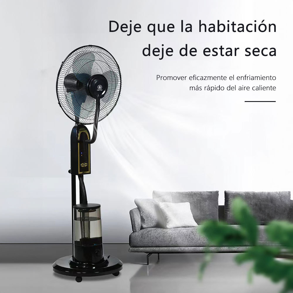 Ventilador Industrial con Aspersión de Agua Control Remoto