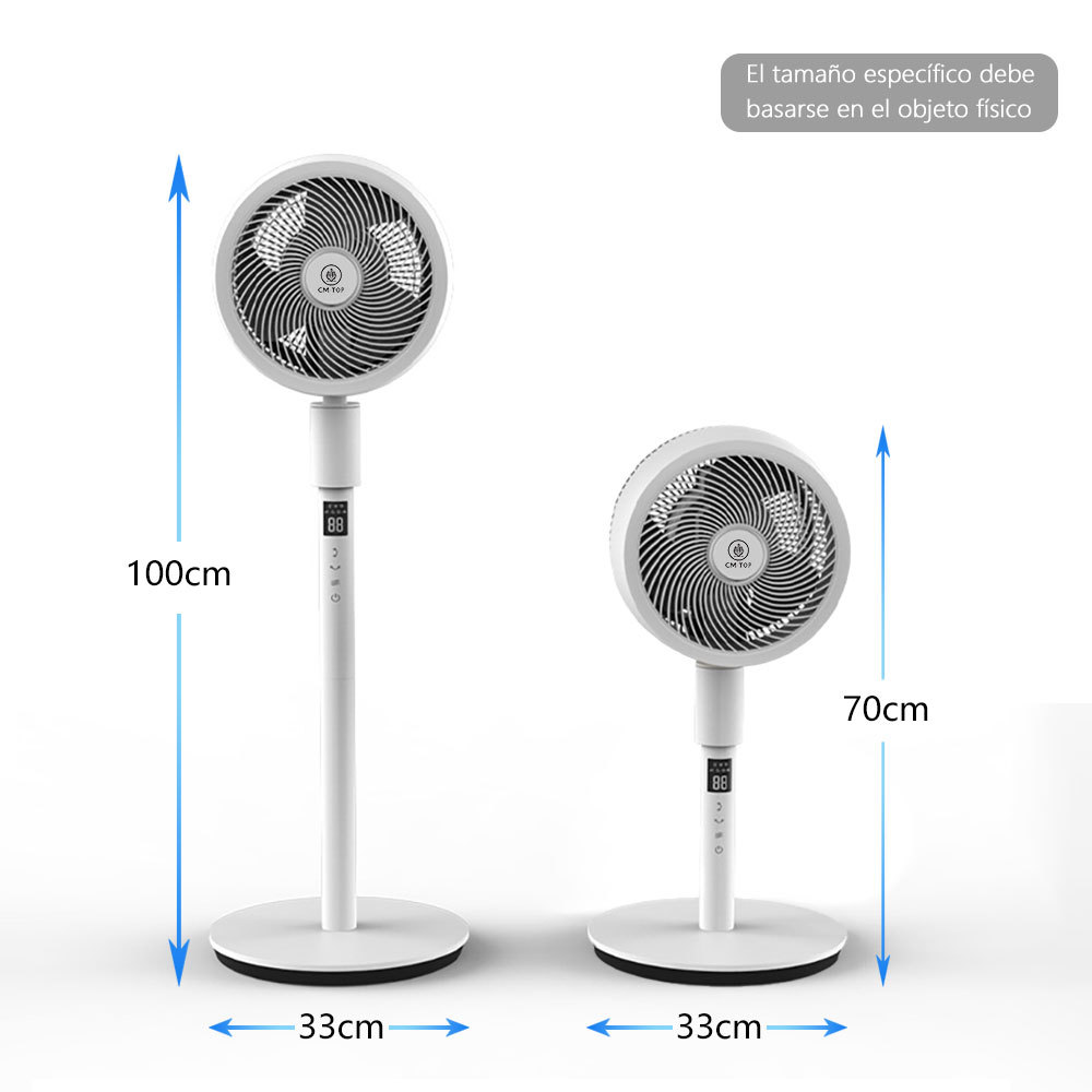 Ventilador De Pie Pedestal 3 Aspas con Control Remoto 32 Velocidades Blanco