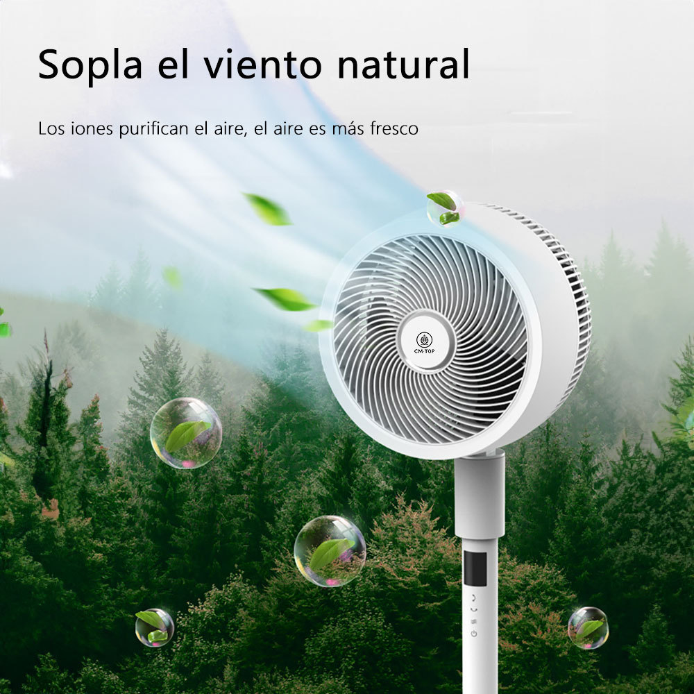Ventilador De Pie Pedestal 3 Aspas con Control Remoto 32 Velocidades Blanco
