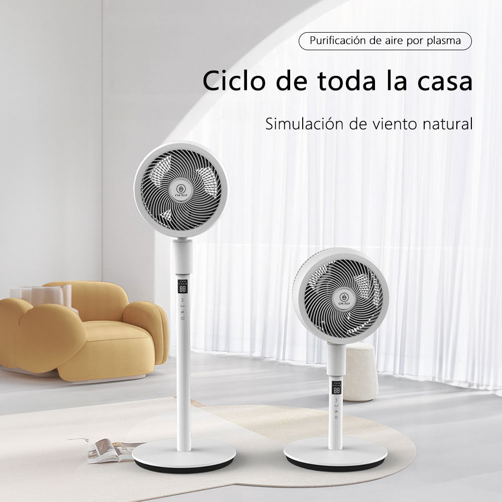 Ventilador De Pie Pedestal 3 Aspas con Control Remoto 32 Velocidades Blanco