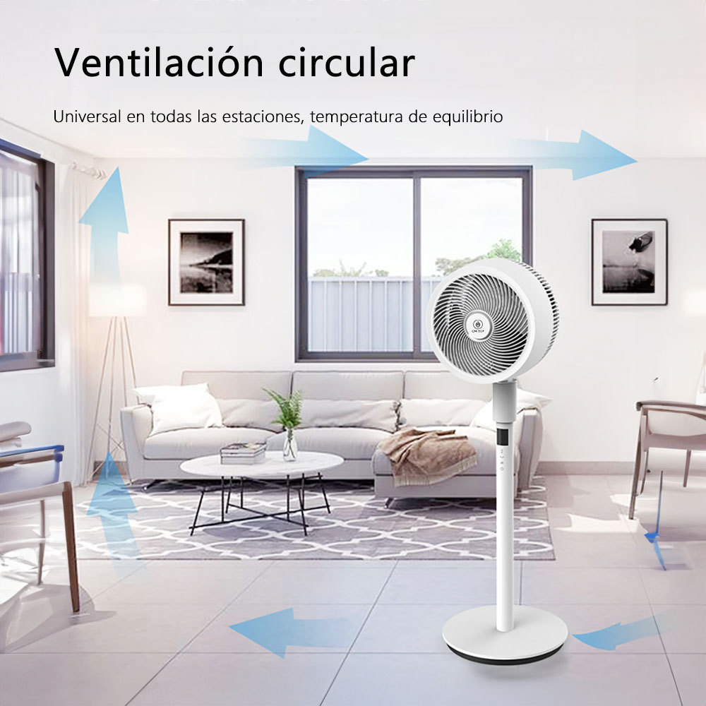 Ventilador De Pie Pedestal 3 Aspas con Control Remoto 32 Velocidades Blanco