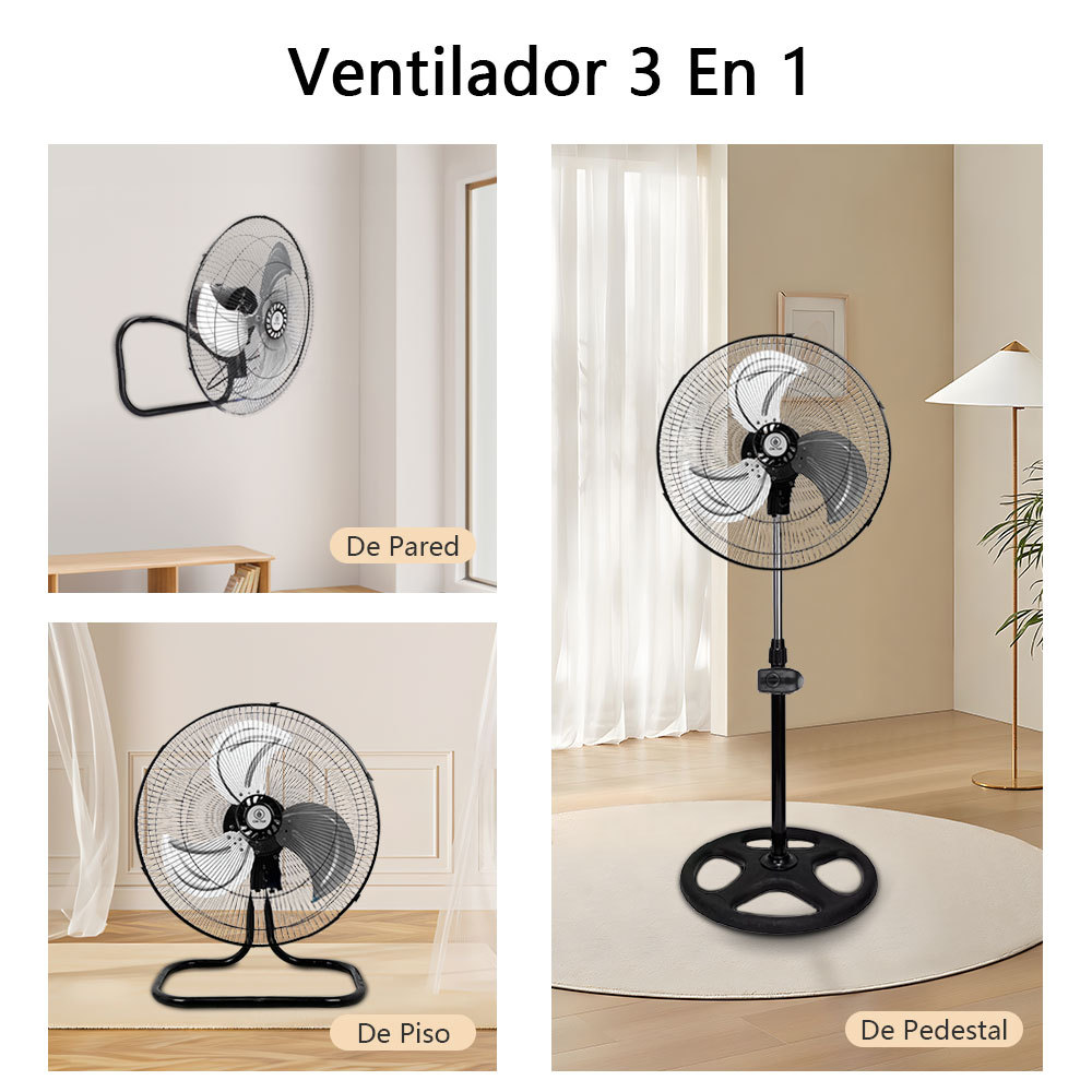 Ventilador 3 En 1 Metalico Industrial 3 Aspas 3 Velocidades
