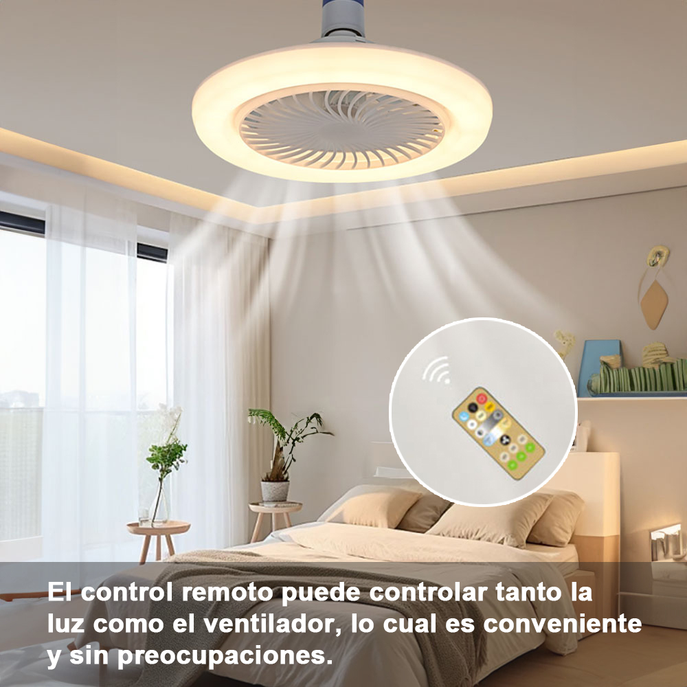 Ventilador De Techo Lámpara Con Led Luz Control Remoto