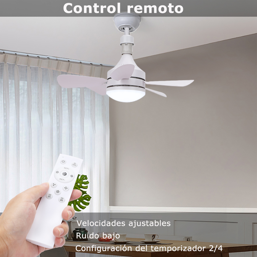 Lampara Ventilador De Techo Led 45cm Silencioso 3 Velocidade