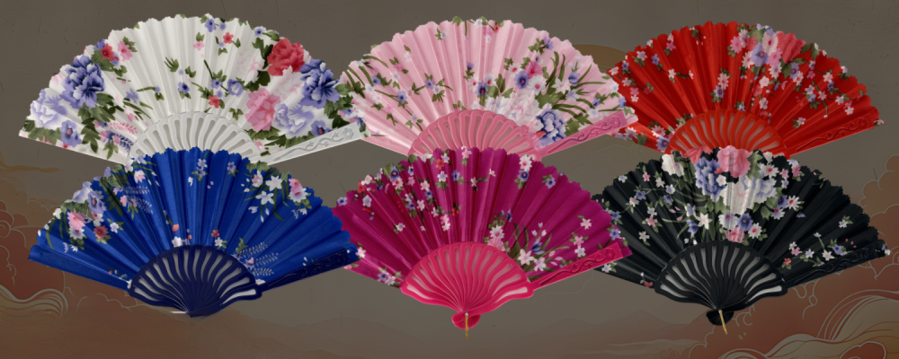 12 Piezas Elegante abanico de mano Abanico de baile decorativo con estampado de flores Adecuado para bodas, bailes, decoración del hogar, festivales y regalos.