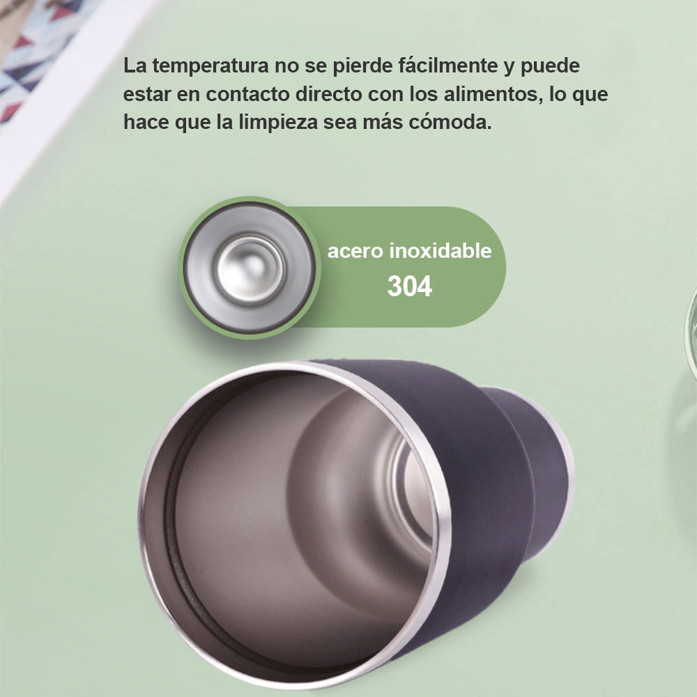 1 pieza Taza termo de acero inoxidable 900ml, taza de café con tapa, apta para deportes, camping y picnics