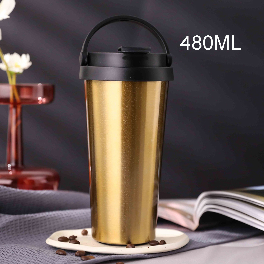 Taza de café aislada al aire libre simple y creativa del acero inoxidable 304, taza del regalo del coche 480ml