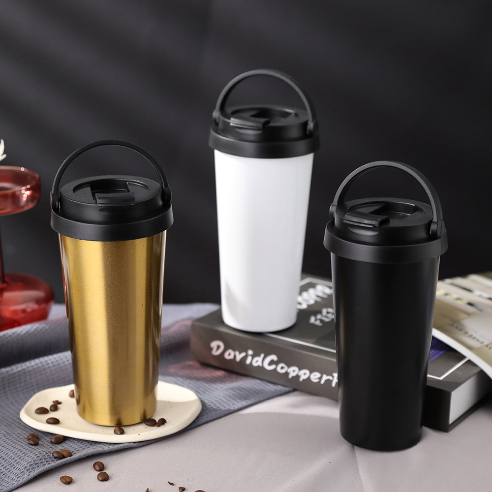 Taza de café aislada al aire libre simple y creativa del acero inoxidable 304, taza del regalo del coche 480ml
