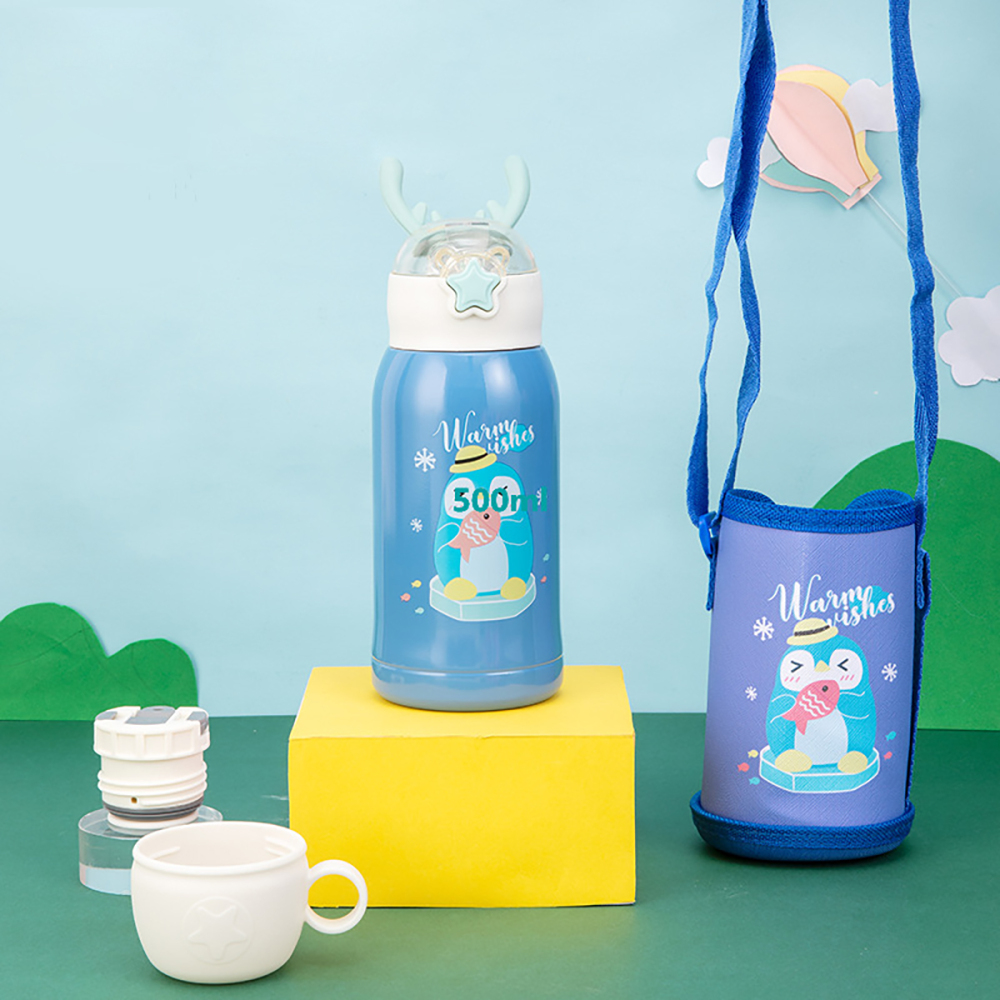 500 ml Taza térmica de acero inoxidable con dibujos animados