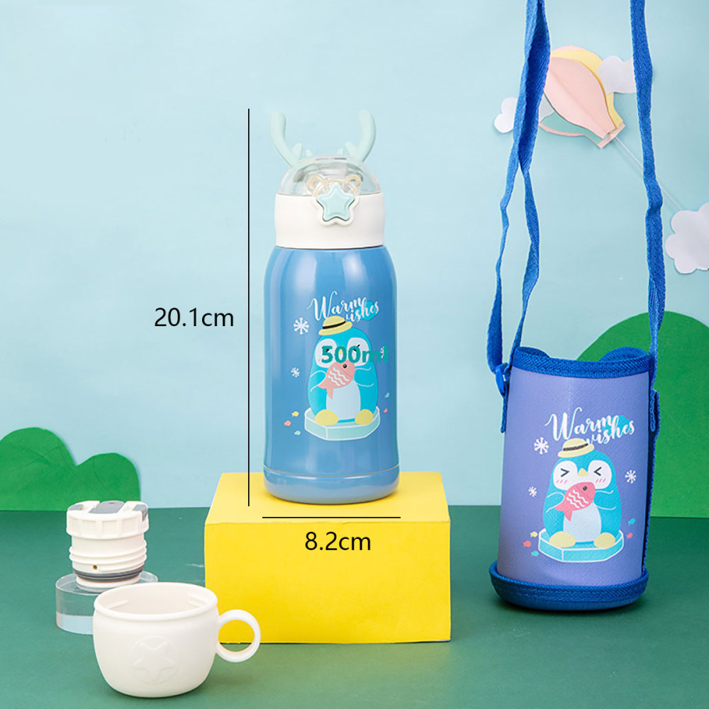 500 ml Taza térmica de acero inoxidable con dibujos animados