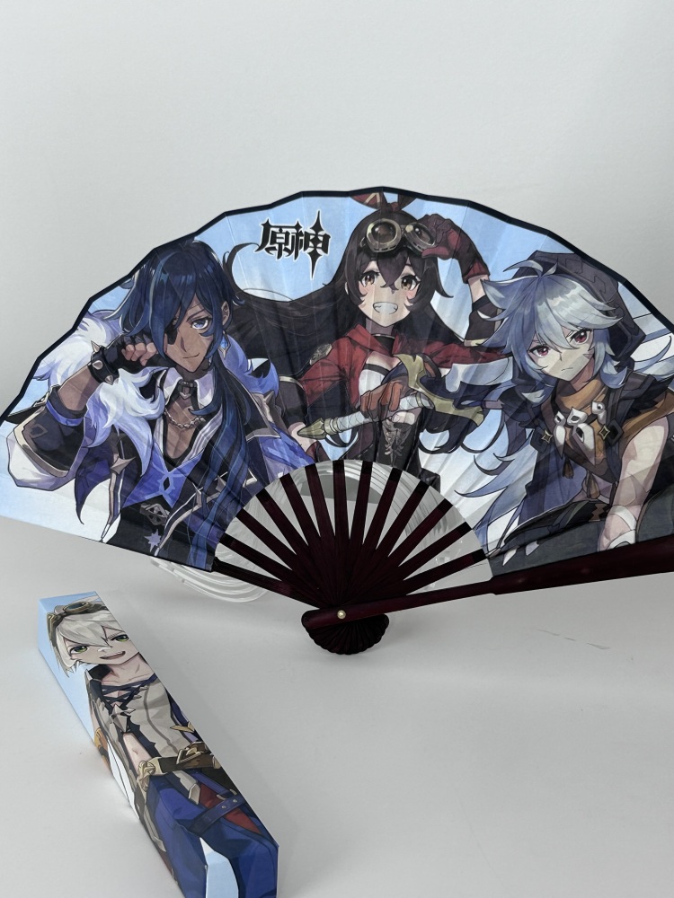 12 Piezas Abanico plegable,Impacto de Genshin