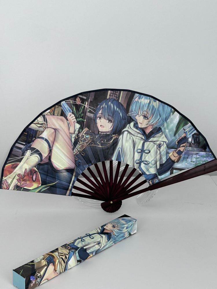 12 Piezas Abanico plegable,Impacto de Genshin