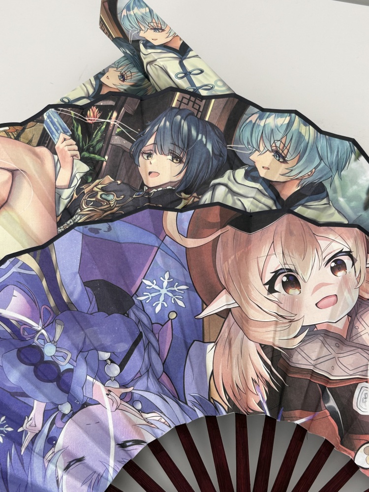 12 Piezas Abanico plegable,Impacto de Genshin