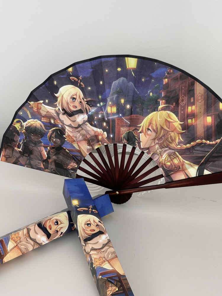 12 Piezas Abanico plegable,Impacto de Genshin