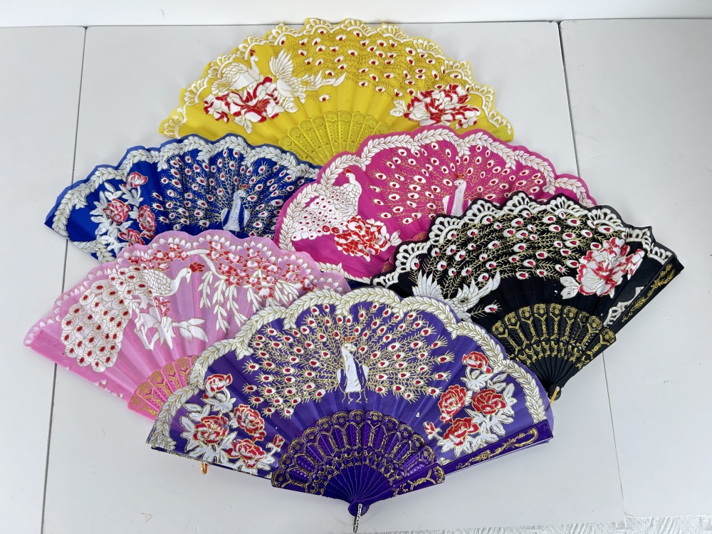 12 Piezas Abanico plegable de mano Abanico plegable de estilo chino