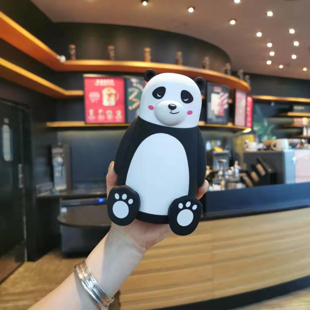 320ml Taza de agua con diseño de panda de dibujos animados, vaso de vidrio aislante de doble capa