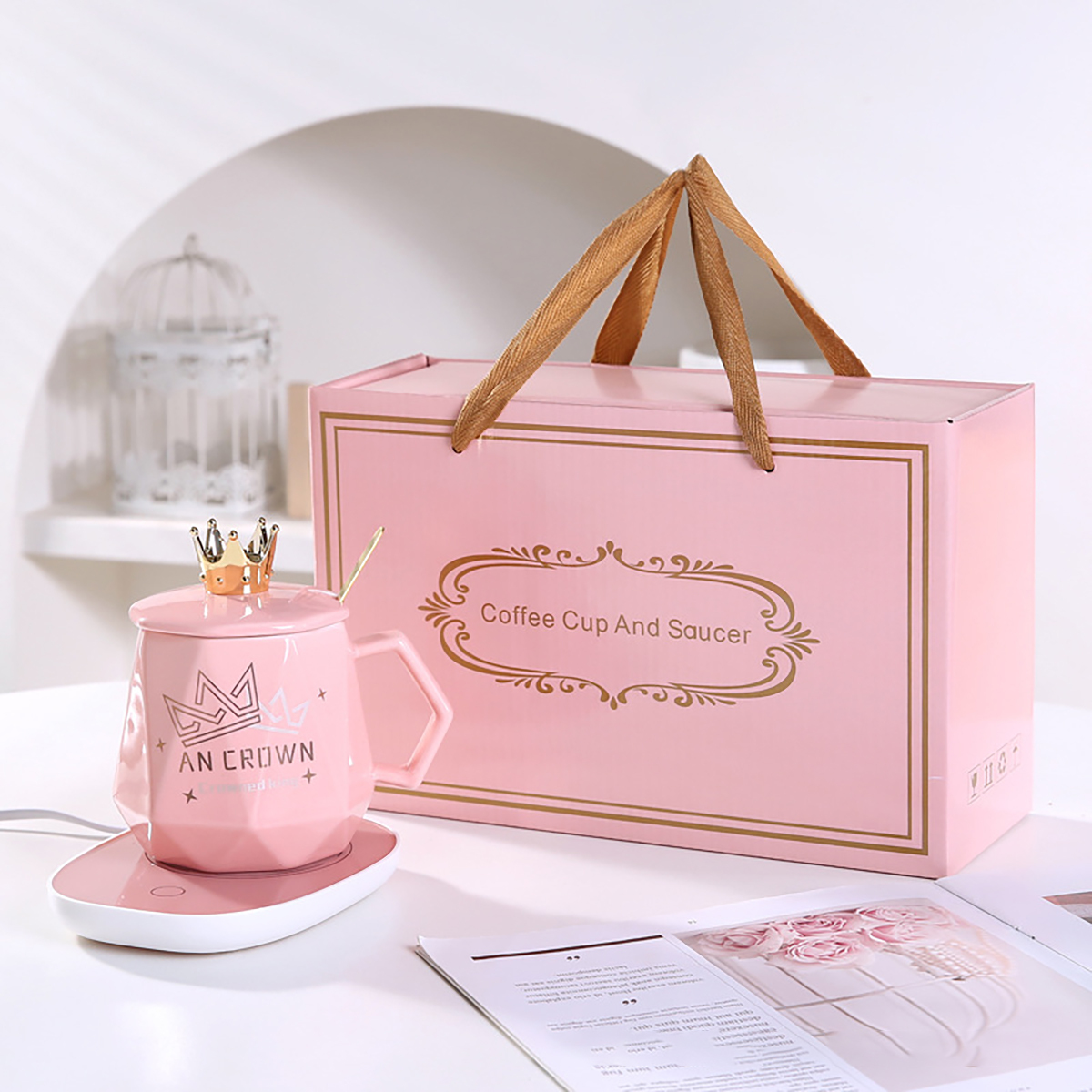 Juego de almohadillas térmicas para tazas con temperatura constante,Taza de 420 ml