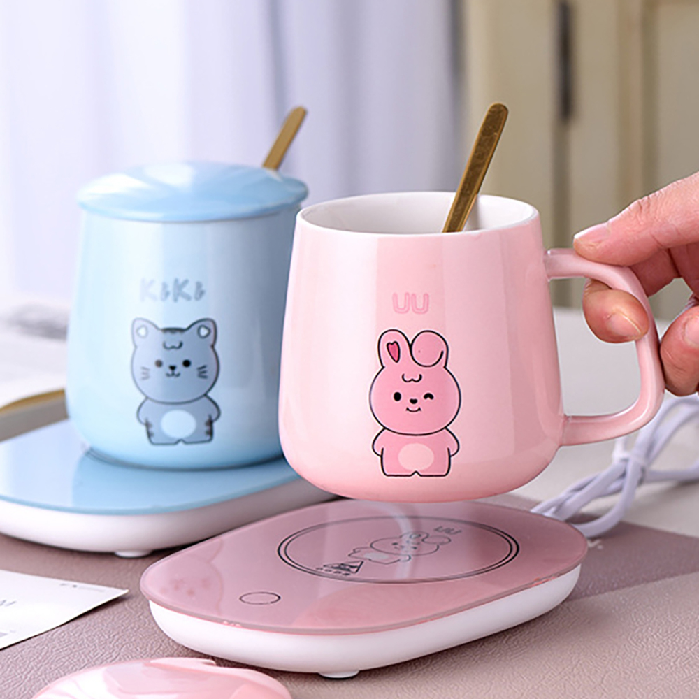 Juego de caja de regalo de taza termostática de 55 grados, 420 ml
