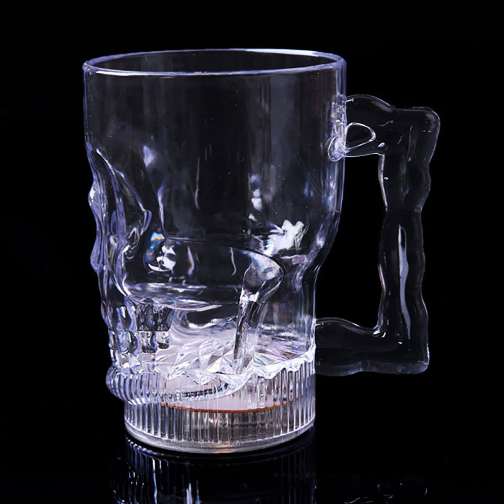 400ml Jarra de cerveza LED intermitente de colores, calavera