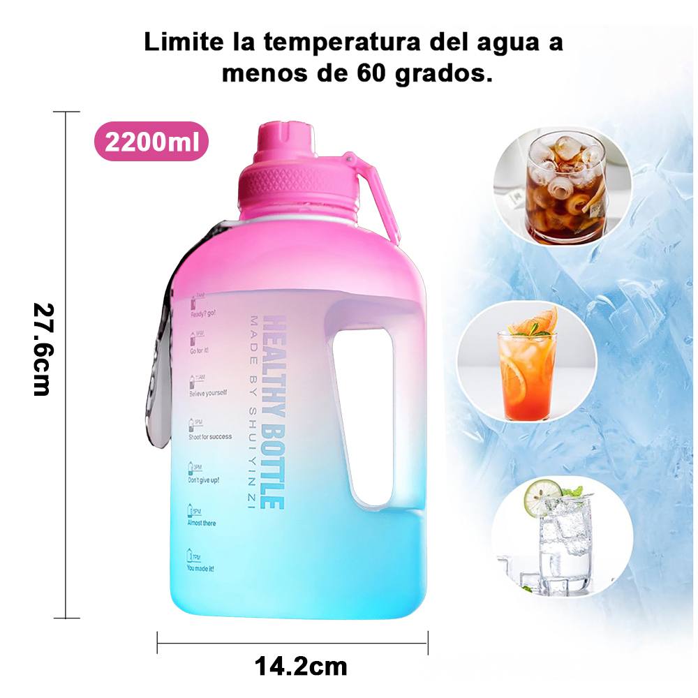 2200 ml Vaso de agua de plástico con gradiente de gran capacidad