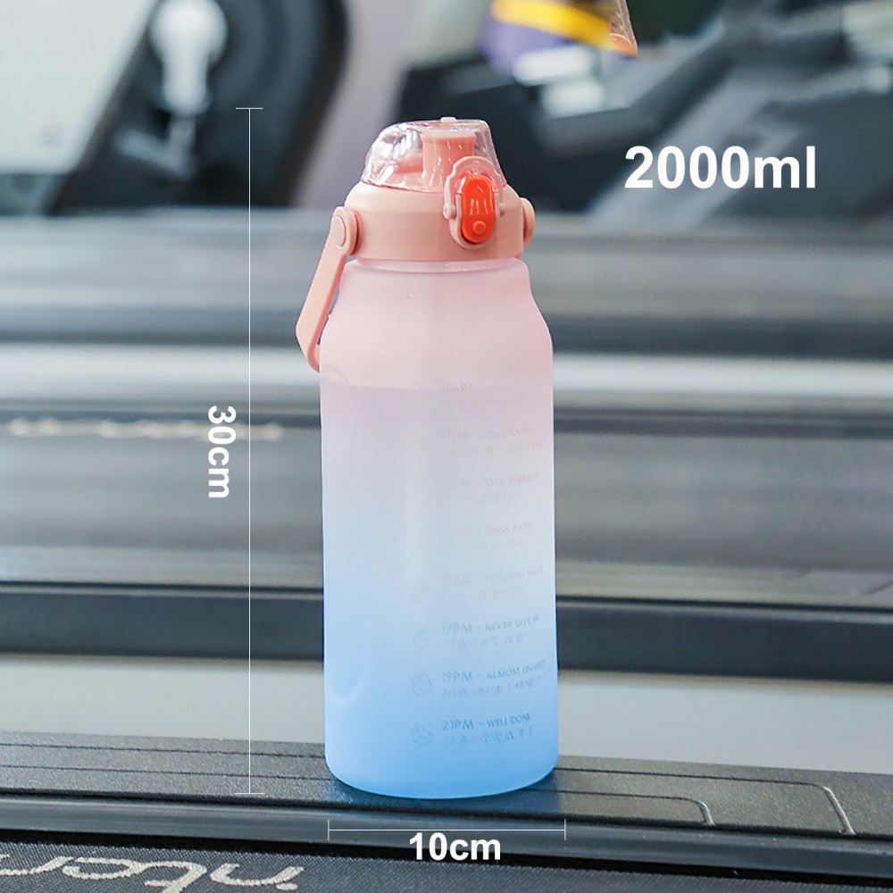 2000 ml Botella de agua deportiva, botella de agua reutilizable, taza portátil