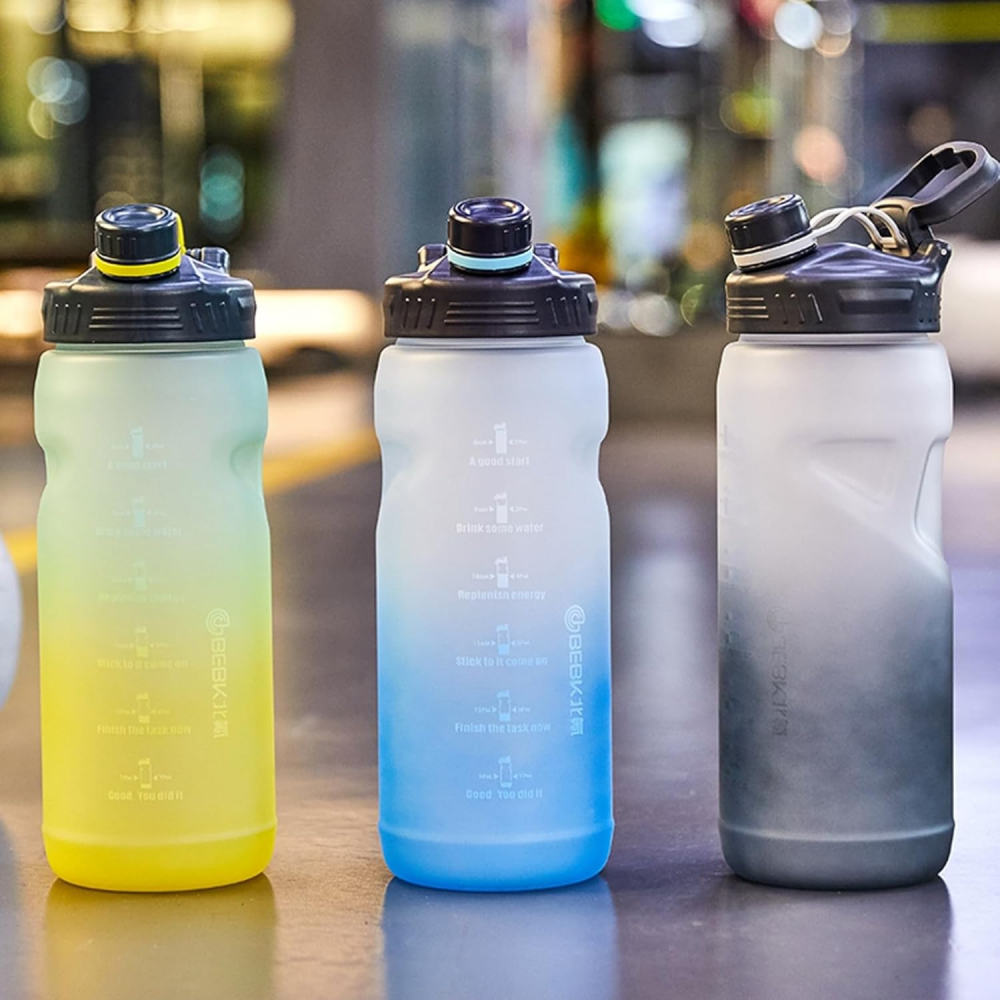 2000 ml Botella deportiva color degradado gran capacidad