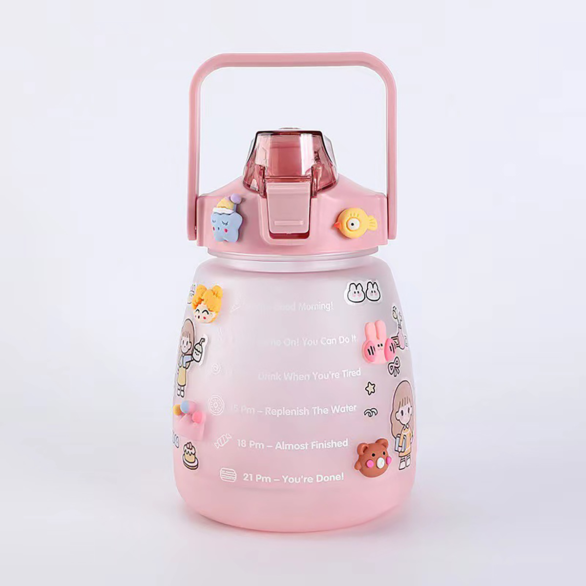1300 ml Botella de agua de gran capacidad con pajita