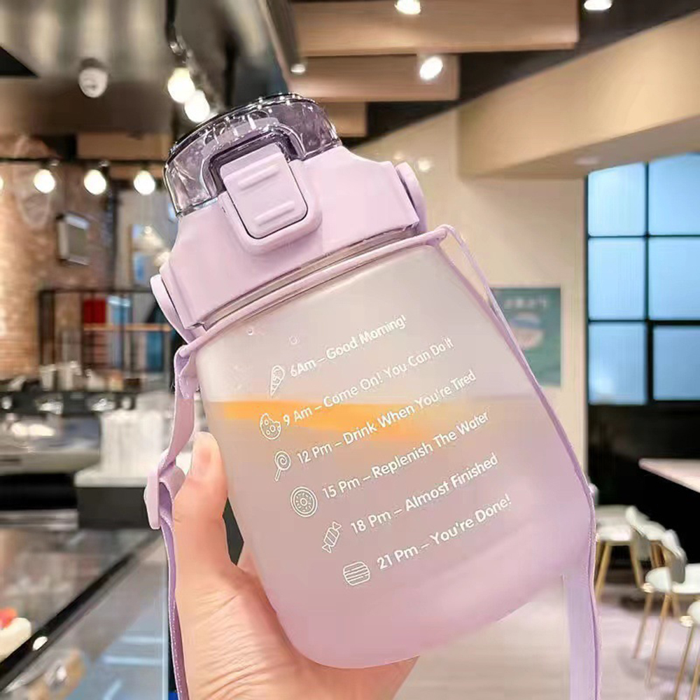 1300 ml Botella de agua de gran capacidad con pajita