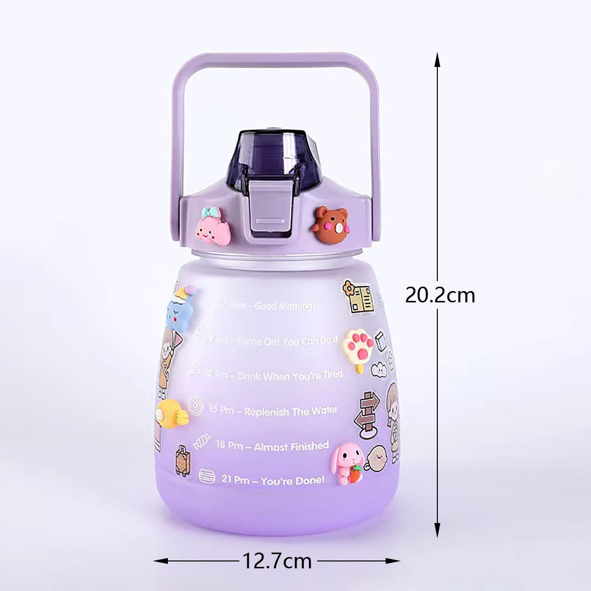 1300 ml Botella de agua de gran capacidad con pajita