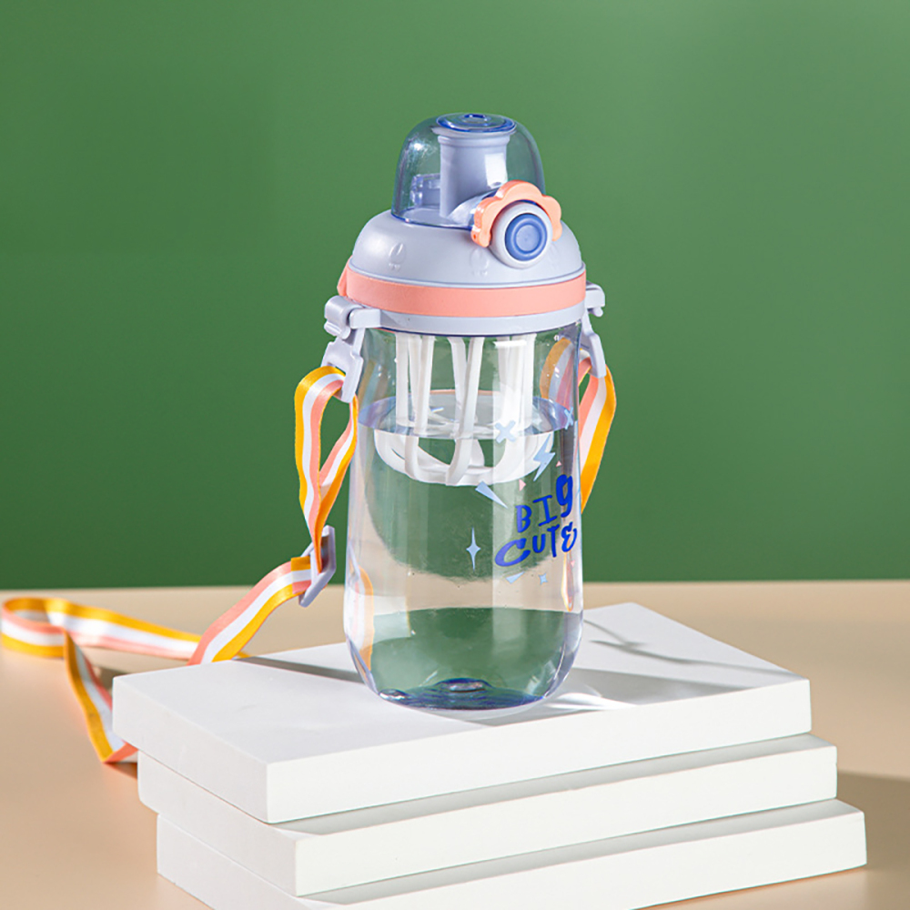 600 ml Botella de agua transparente adecuada para viajes, deportes, escuela, gimnasio