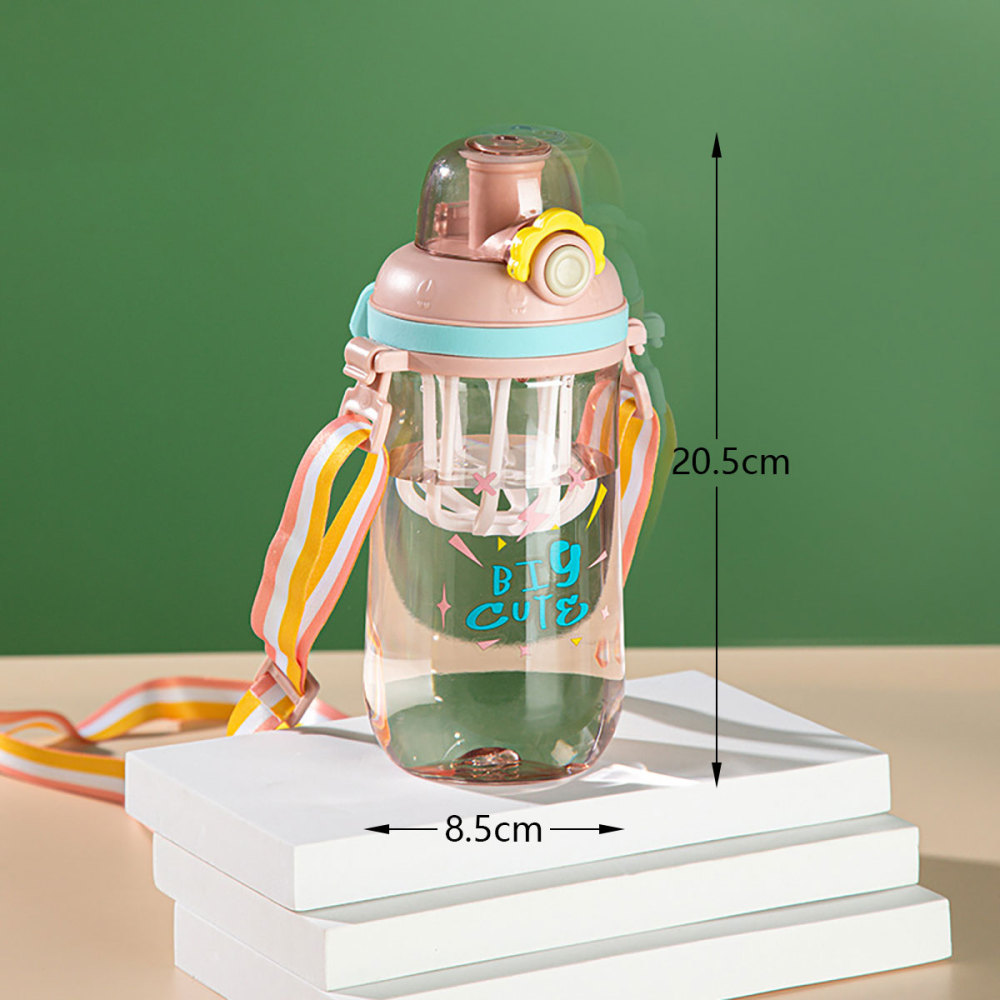 600 ml Botella de agua transparente adecuada para viajes, deportes, escuela, gimnasio