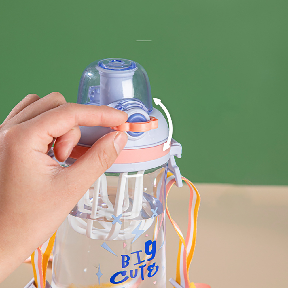 600 ml Botella de agua transparente adecuada para viajes, deportes, escuela, gimnasio