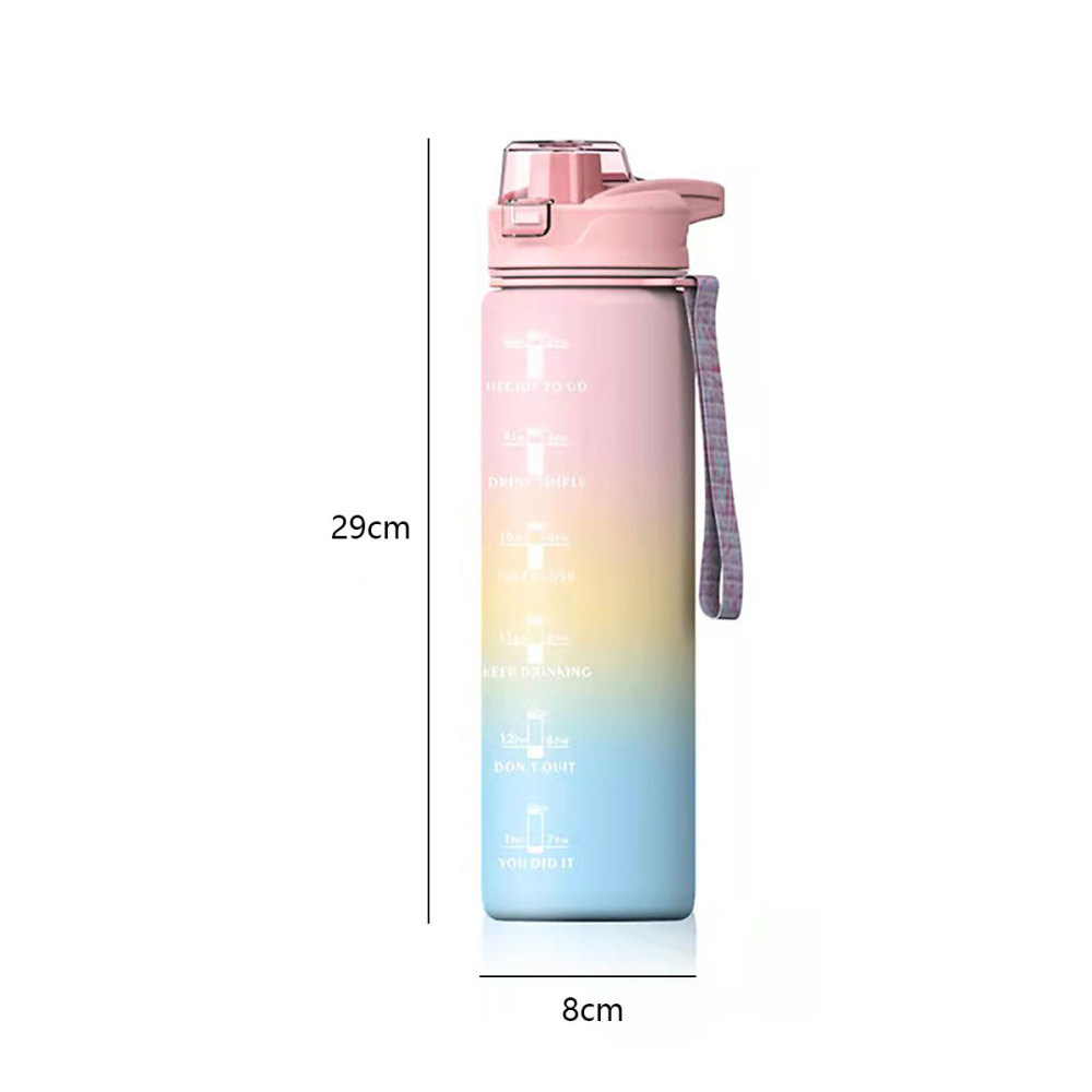 32oz Botella agua potable a prueba fugas con marcador de tiempo