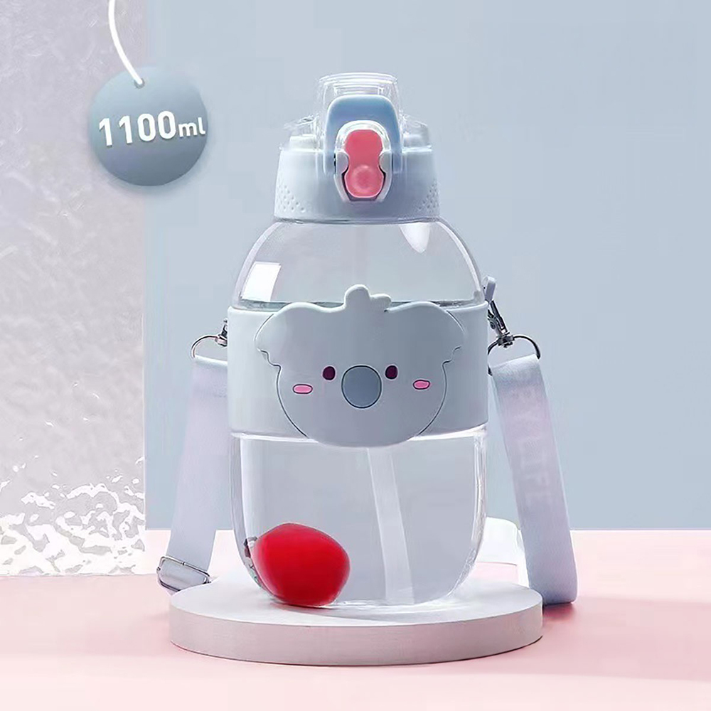 Botella agua con pajita, 1300 ml, adecuada para niños y adultos