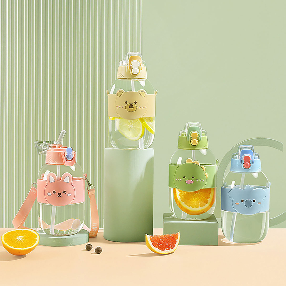 Botella agua con pajita, 1300 ml, adecuada para niños y adultos