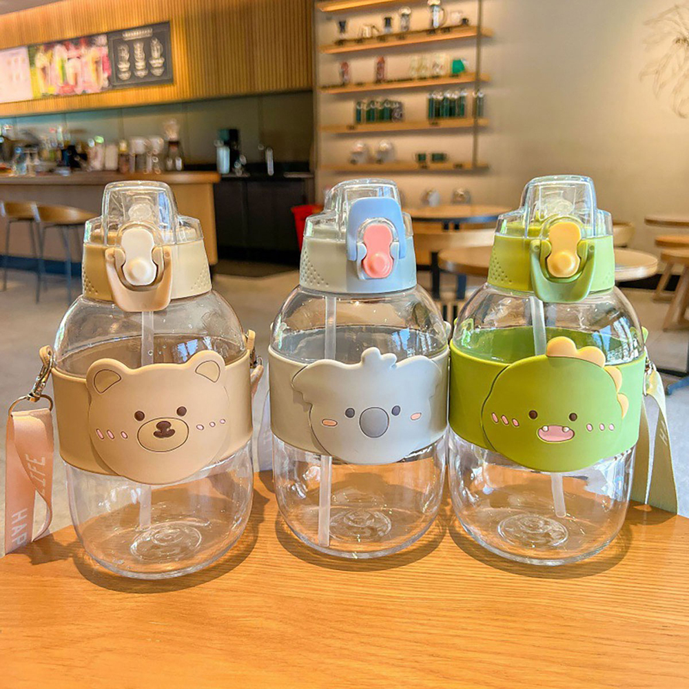 Botella agua con pajita, 1300 ml, adecuada para niños y adultos
