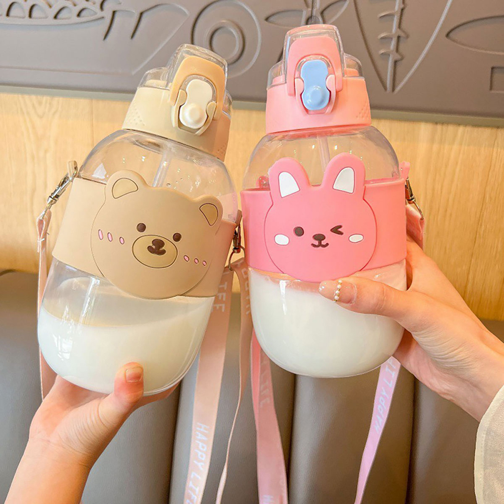 Botella agua con pajita, 1300 ml, adecuada para niños y adultos