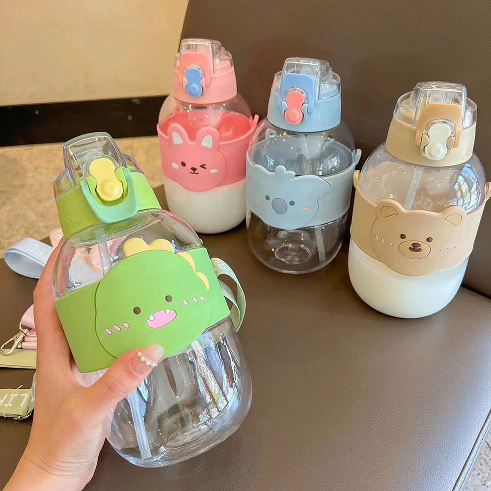 Botella agua con pajita, 1300 ml, adecuada para niños y adultos