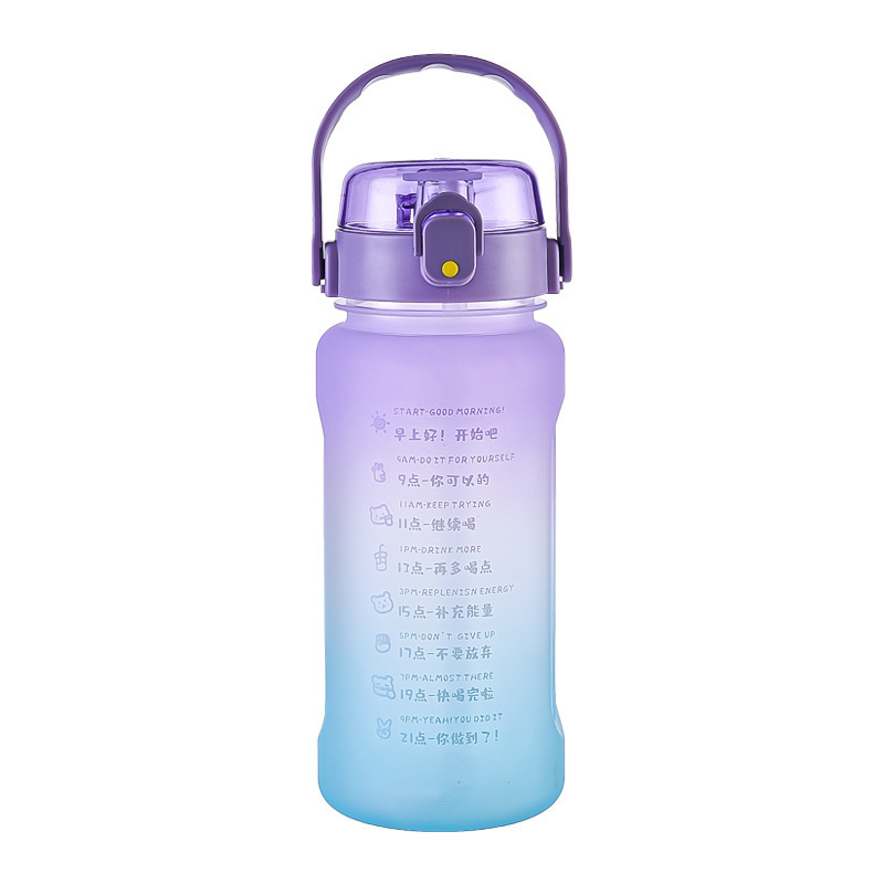 1500ml Botella de agua portátil con asa y pajita
