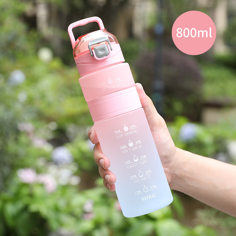 800 ml Botella de agua de plástico portátil