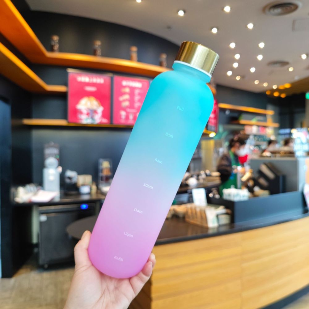 1000 ml Botella de agua deportiva con color degradado
